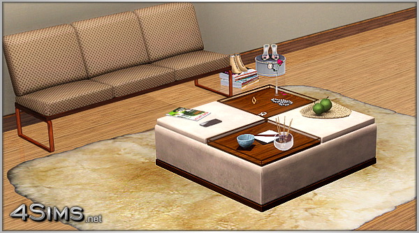 Ottoman Coffee Table With 2 Decorative Trays For Sims 3 4sims