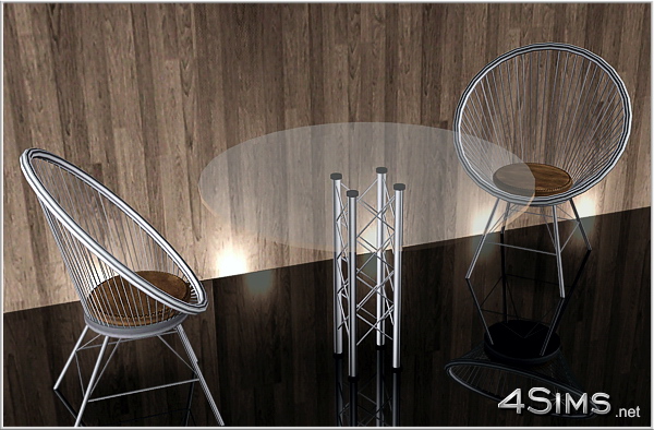 sims - the sims 3: гостинные и столовые - Страница 11 Round-wire-chairs-and-glass-table-Sims-3-objects-at-4Sims-2
