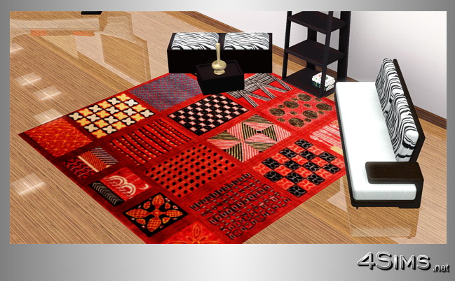 African square rugs set, 5 styles included for Sims 3 by 4Sims