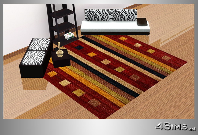 African square rugs set, 5 styles included for Sims 3 by 4Sims
