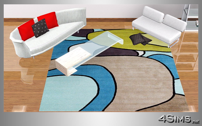 Square modern rugs in 5 contemporary designs for Sims 3 by 4Sims