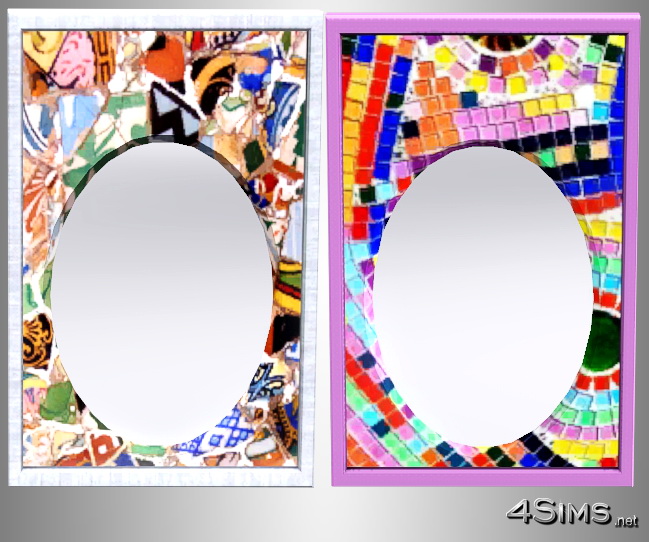 Mosaic framed mirrors, set of 4 for Sims 3 by 4Sims