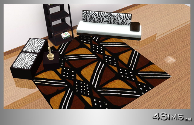 Square African rugs, set with 5 items for Sims 3 by 4Sims