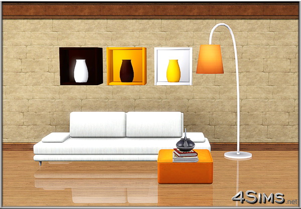 Arria wall decor boxes plus floor lamp for Sims 3 by 4Sims
