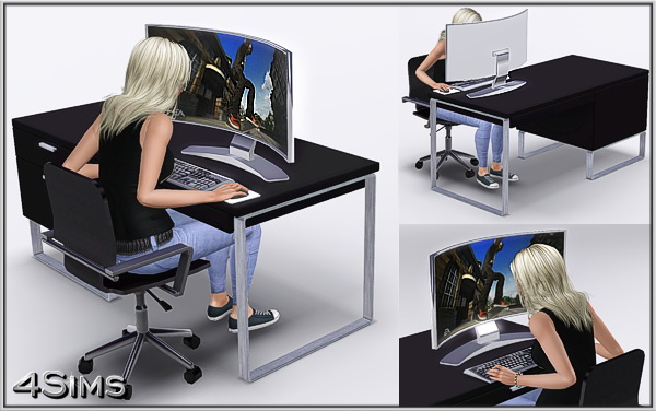 Curved Monitor PC for Sims 3 by 4Sims
