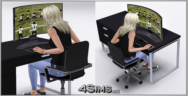 Curved Monitor PC for Sims 3 by 4Sims