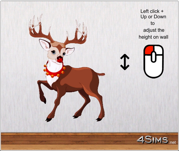 6 Reindeer wall decor for Sims 3 by 4Sims