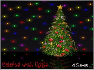 Wall led lights 2 styles: colored and recolorable - 4 Sims