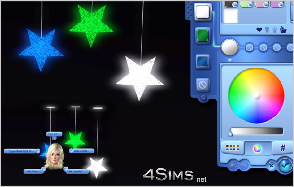 3 stars hanging ceiling light for Sims 3 by 4Sims