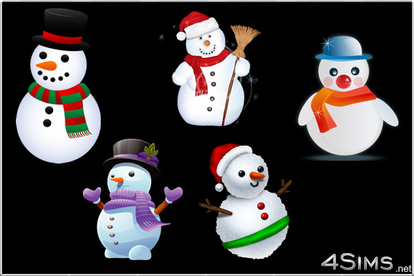 5 Snowman wall stickers for Sims 3 by 4Sims