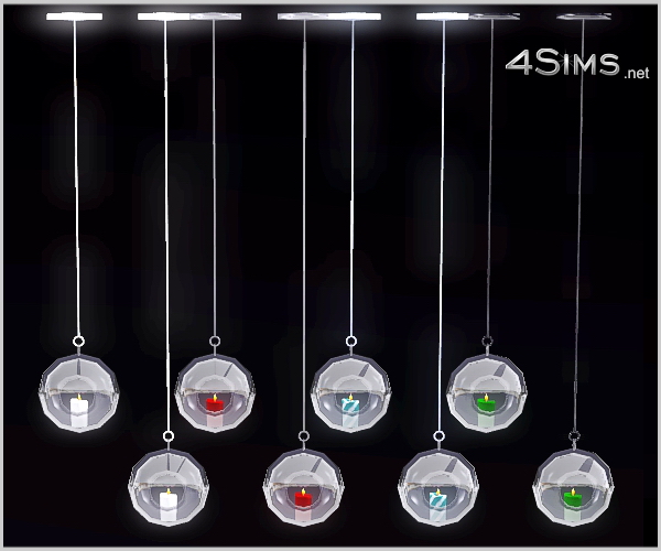 Glass hanging balls with candles  for Sims 3 by 4Sims