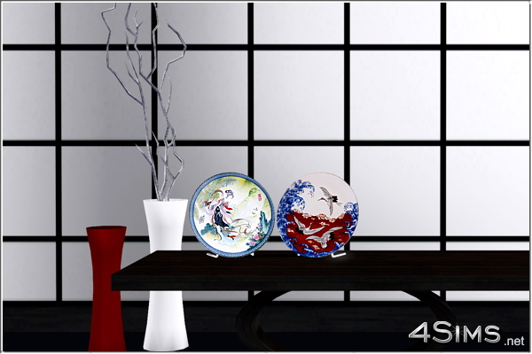 Asian chinese and japanese decorative plates for Sims 3 by 4Sims